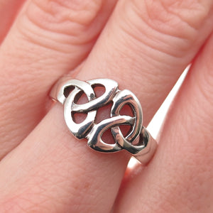 Kit Heath 925 Sterling Silver Vintage 1998 Celtic Trinity Knot Ring Size 9.25