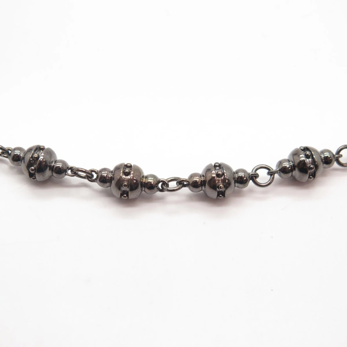 925 Sterling Silver Vintage Real Ruby Gem Station Bead Chain Necklace 28.5"