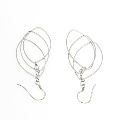 925 Sterling Silver Modernist Dangling Earrings