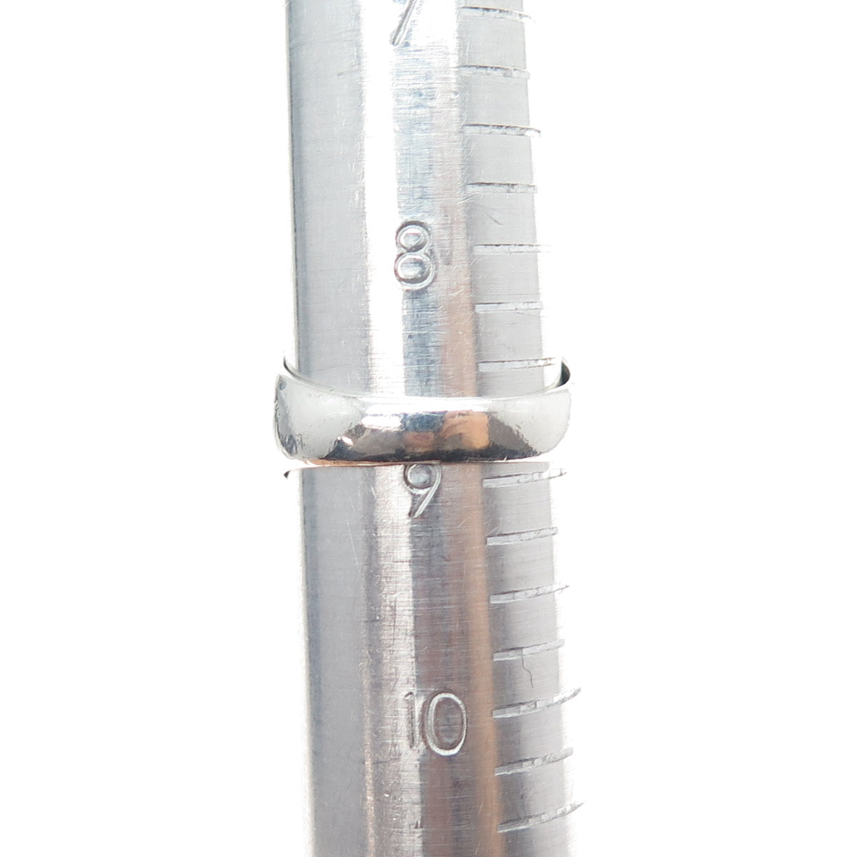 925 Sterling Silver Vintage Modernist Ribbed Oxidized Ring Size 9