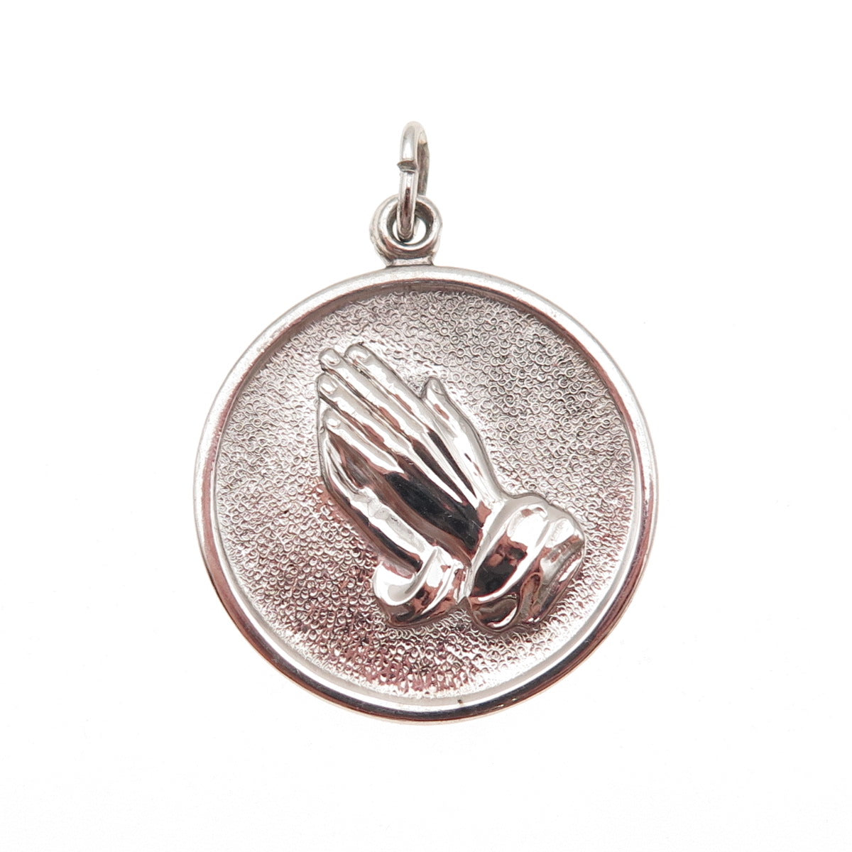 925 Sterling Silver Vintage Prayer Hands Religious Charm Pendant
