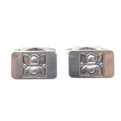 MAKON RAS SCOTT SKOTNER 830S Silver Vintage Denmark Modernist Flower Cufflinks