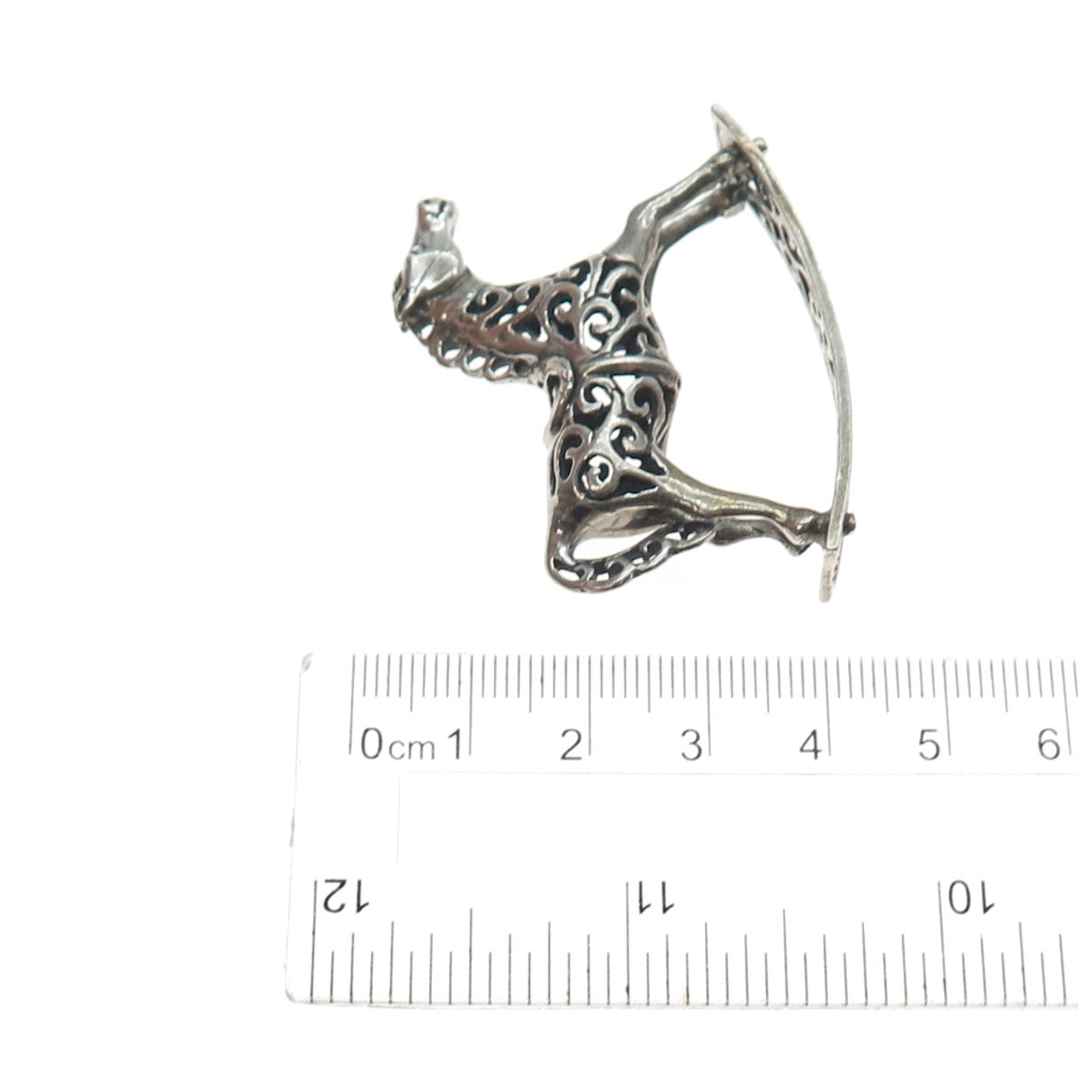 800 Silver Vintage Italy Rocking Horse Oxidized Miniature