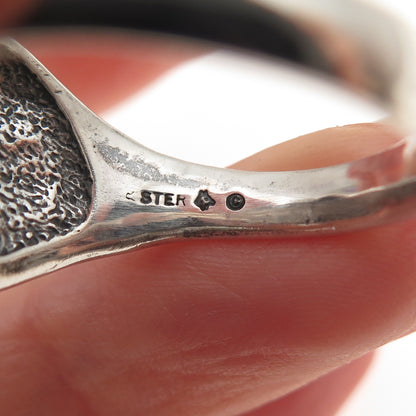 Silver Fox Old Pawn 925 Sterling Vintage Turquoise Inlay Eagle Ring Size 13