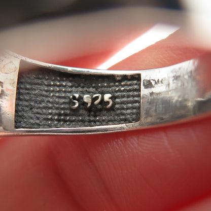 925 Sterling Silver 2-Tone Vintage Crescent & Star Allah Muslim Ring Size 12.5