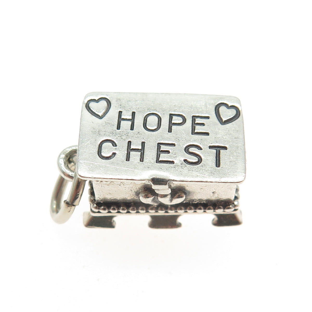 BEAU 925 Sterling Silver Antique Hope Chest Locket 3D Charm Pendant