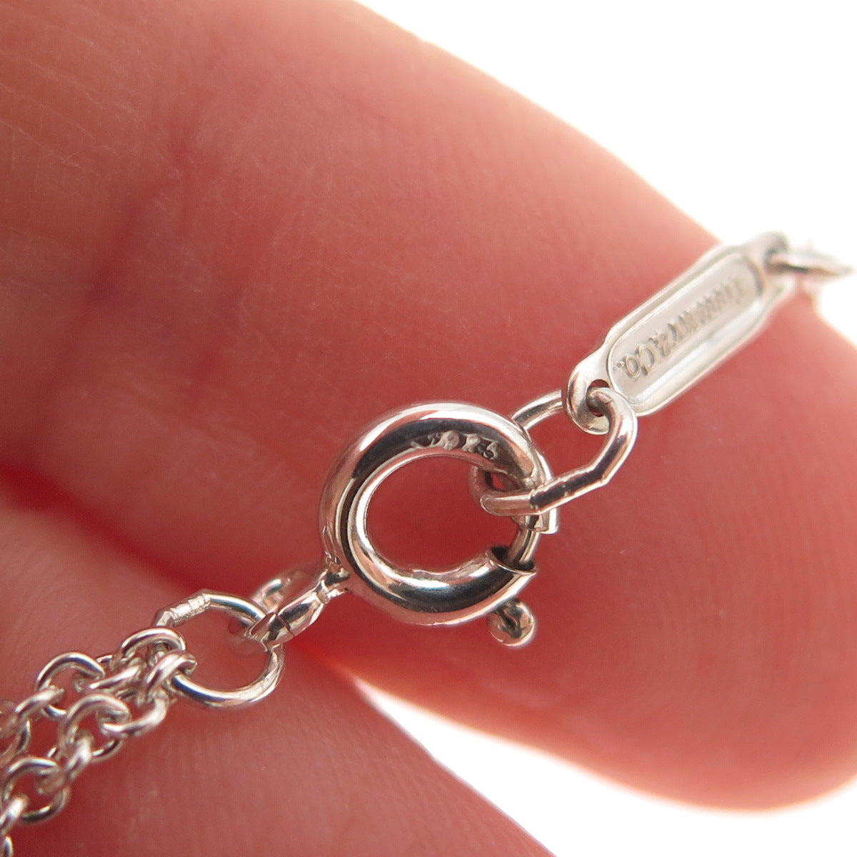 Tiffany & Co. 925 Sterling Silver Vintage Infinity Double Chain Necklace 16"
