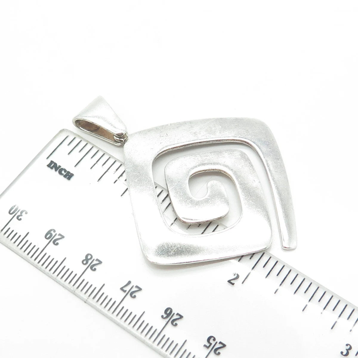 925 Sterling Silver Vintage 1979 Omega Tau Spiral Pendant
