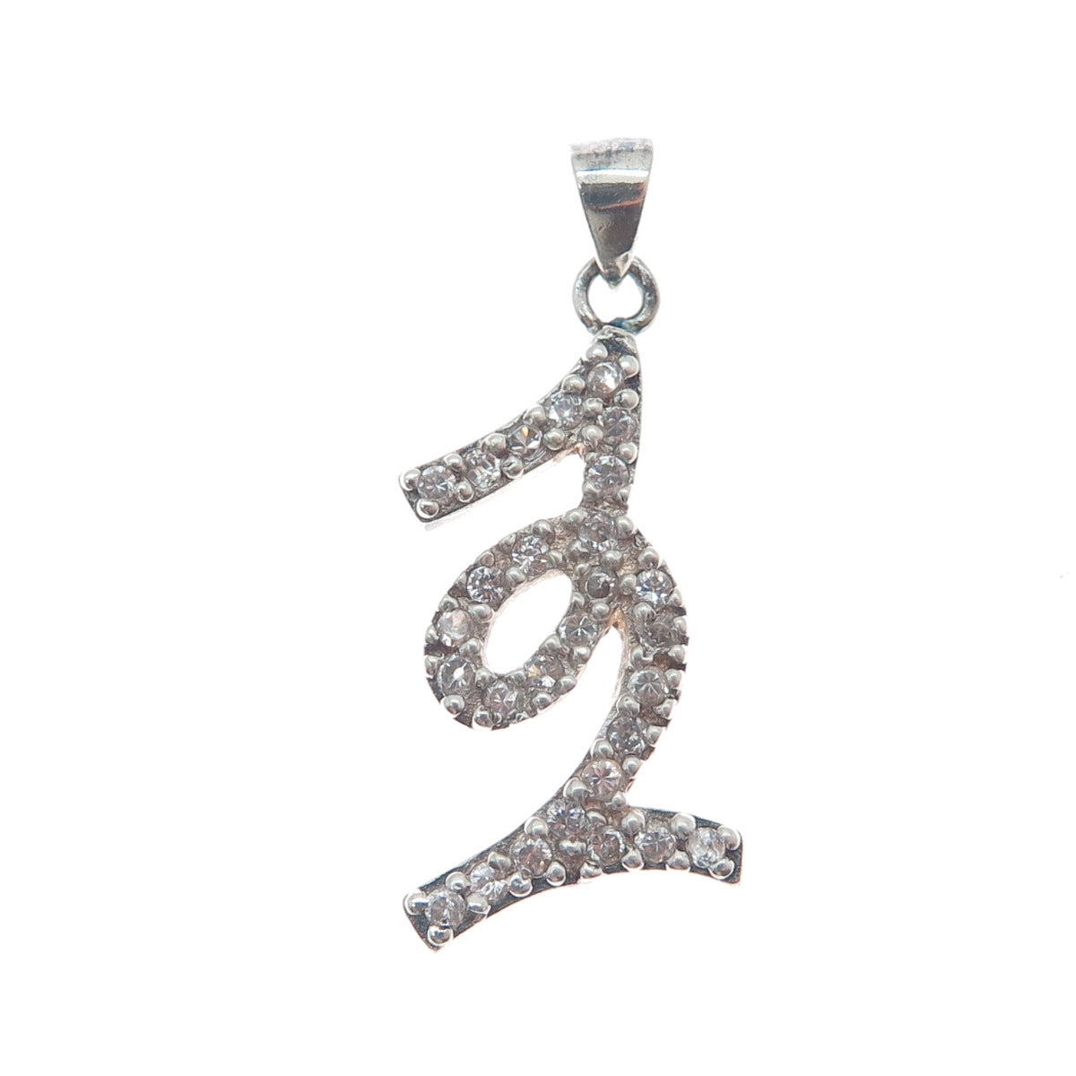 925 Sterling Silver Round-Cut C Z 12 Lucky Number Minimalist Charm Pendant