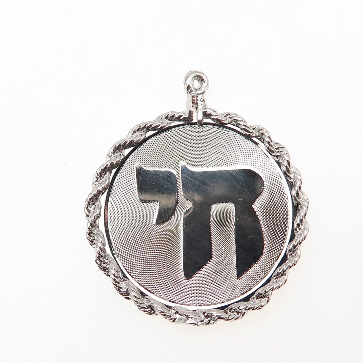 925 Sterling Silver Vintage Chai Judaica Charm Pendant
