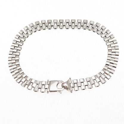 925 Sterling Silver Watch Band Link Bracelet 8.75"