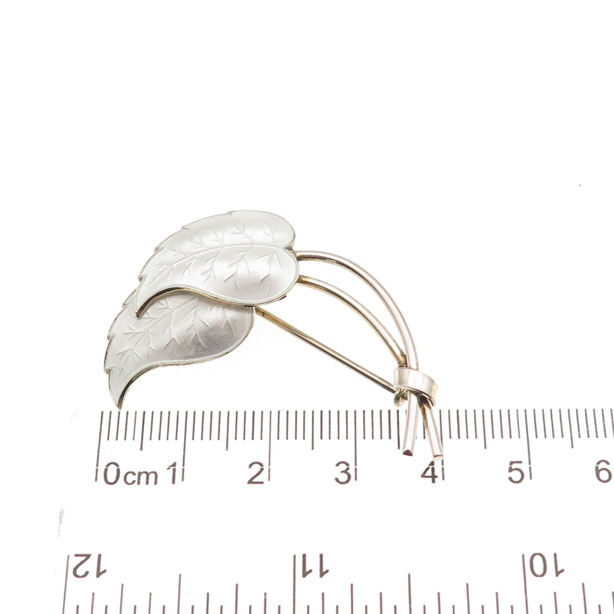 Ivar T. Holth 925S Sterling Gold Plated Vintage Norway Enamel Floral Pin Brooch