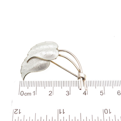 Ivar T. Holth 925S Sterling Gold Plated Vintage Norway Enamel Floral Pin Brooch