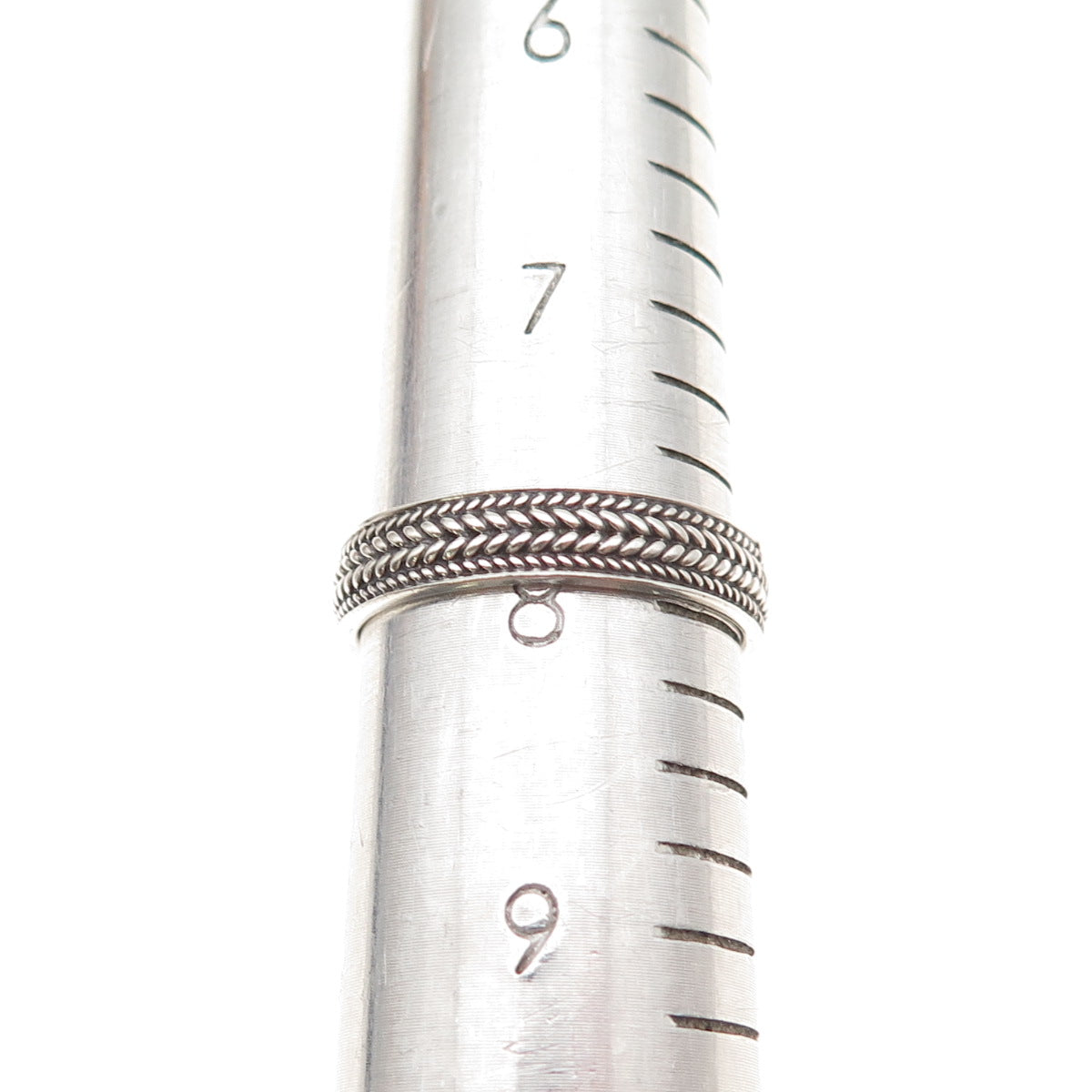 Chapal Zenray 925 Sterling Silver Vintage Wheat Link Oxidized Band Ring Size 8