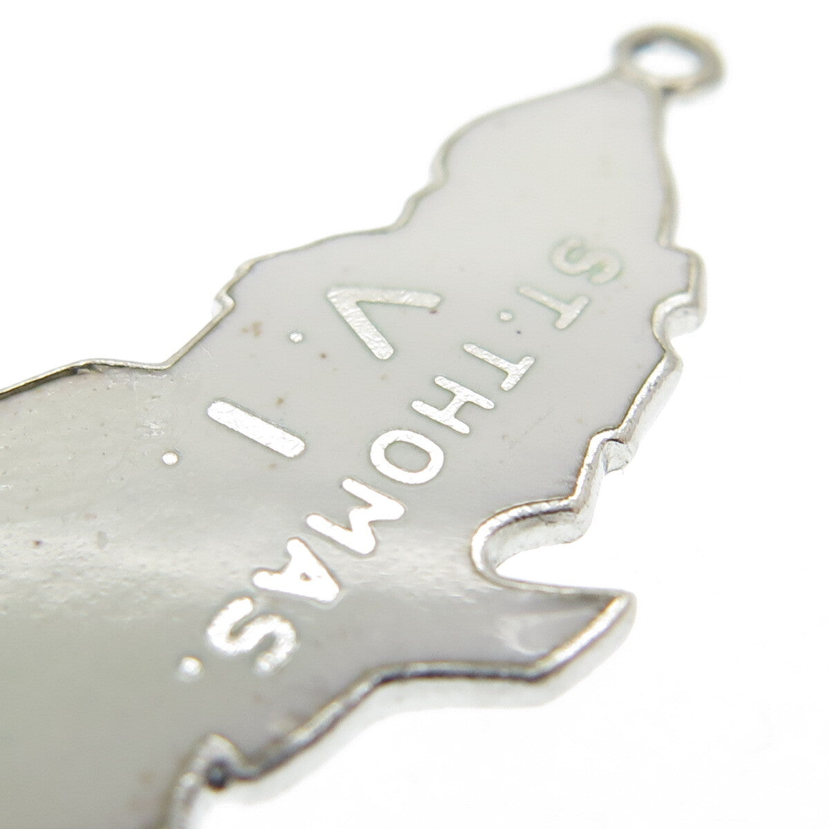 925 Sterling Silver Vintage Mexico Enamel Saint Thomas, Virgin Islands Pendant