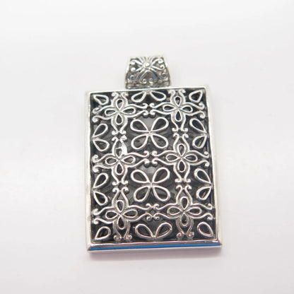 925 Sterling Silver Vintage Ornate Cutout Slide Pendant