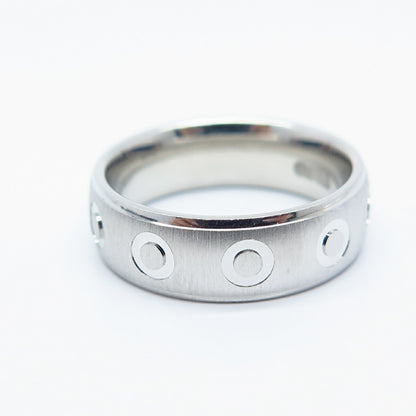 925 Sterling Silver Textured Band Ring Size 5.75
