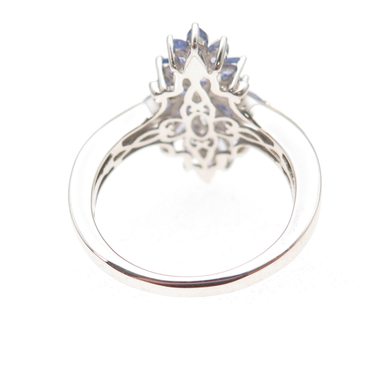 Chuck Clemency 925 Sterling Silver Real Tanzanite & White Topaz Ring Size 8
