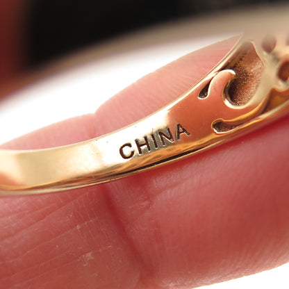 925 Sterling Gold Plated Blue Diamond Star Sapphire & White Topaz Ring Size 11