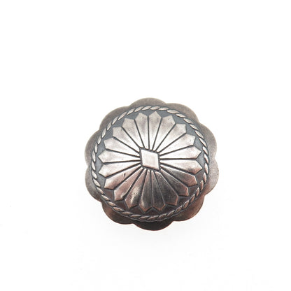 Old Pawn 925 Sterling Silver Vintage Southwestern Concho Tribal Clip Button