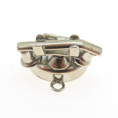 925 Sterling Silver Antique Art Deco "I Love You" Rotary Telephone Pendant