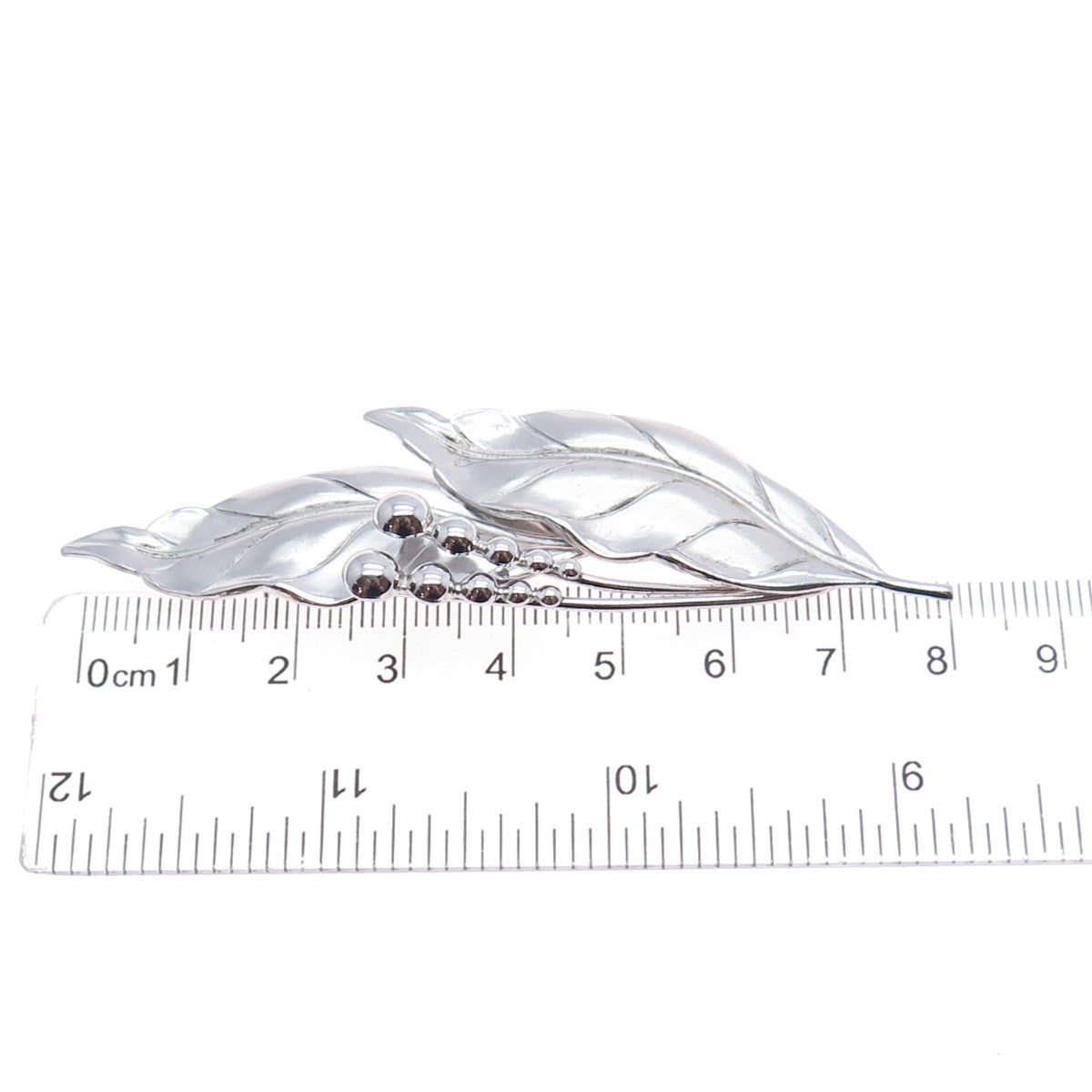 CARL ART 925 Sterling Silver Antique Art Deco Floral Leaf Pin Brooch
