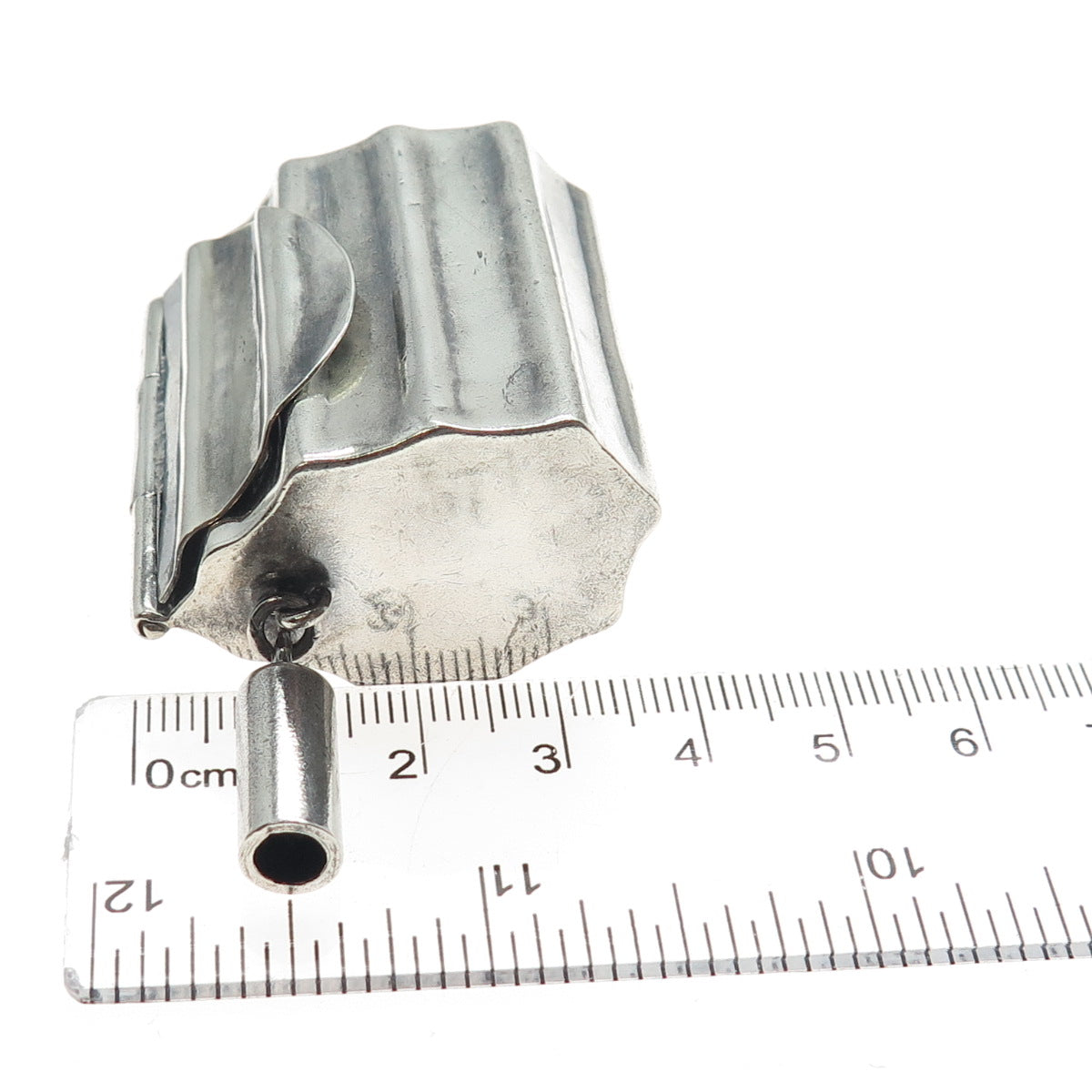 925 Sterling Silver Vintage Mexico Ladies Purse Pill Box Centerpiece Pendant
