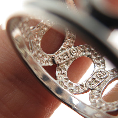 925 Sterling Silver Vintage 2000 Millennium Wide Band Ring Size 8.25