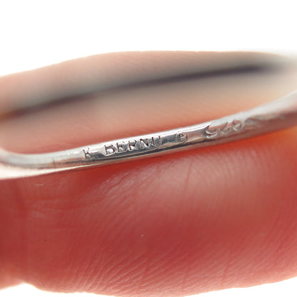 KATHY K. BERNU 925 Sterling Silver Vintage Modernist Heart Ring Size 7.5