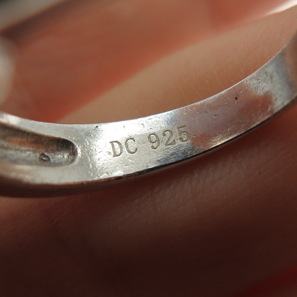 925 Sterling Silver Vintage Real Black Onyx & C Z Buckle Ring Size 9.5