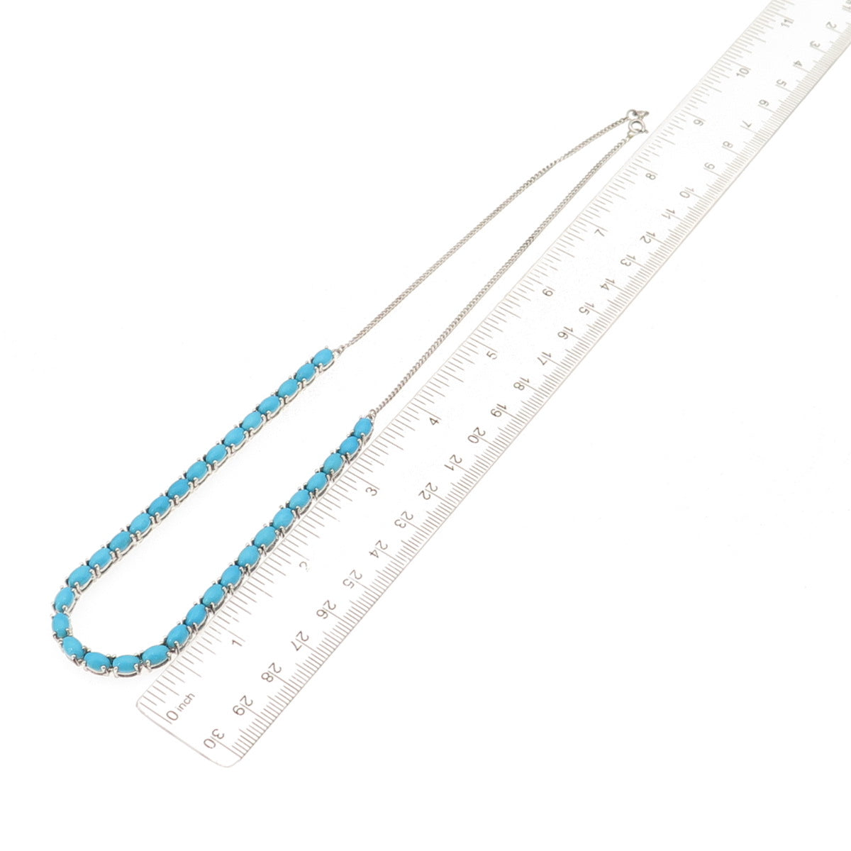 Chuck Clemency Sterling Silver Real Sleeping Beauty Turquoise Chain Necklace 18"