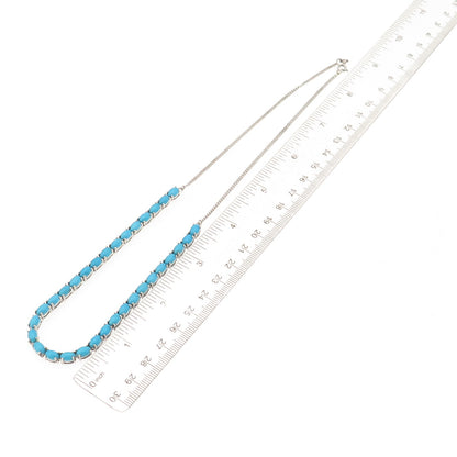 Chuck Clemency Sterling Silver Real Sleeping Beauty Turquoise Chain Necklace 18"