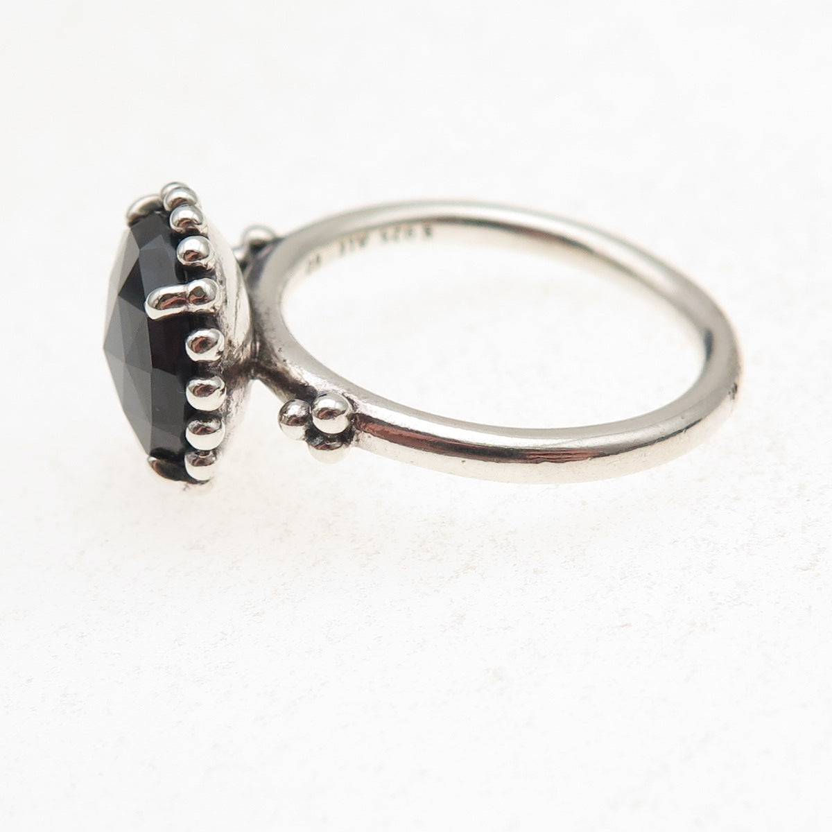 Pandora 925 Sterling Silver Crystal Midnight Star Ring Size 8.5