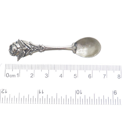 JEWELART 925 Sterling Silver Antique Art Deco Rose Flower Spoon Pin Brooch
