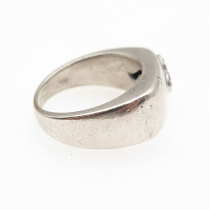 Masterpiece Diamonds 925 Sterling Silver Real Diamond Heart Ring Size 7.25