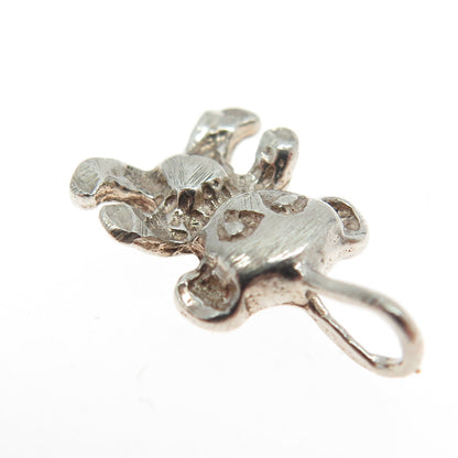 925 Sterling Silver Vintage Teddy Bear Pendant