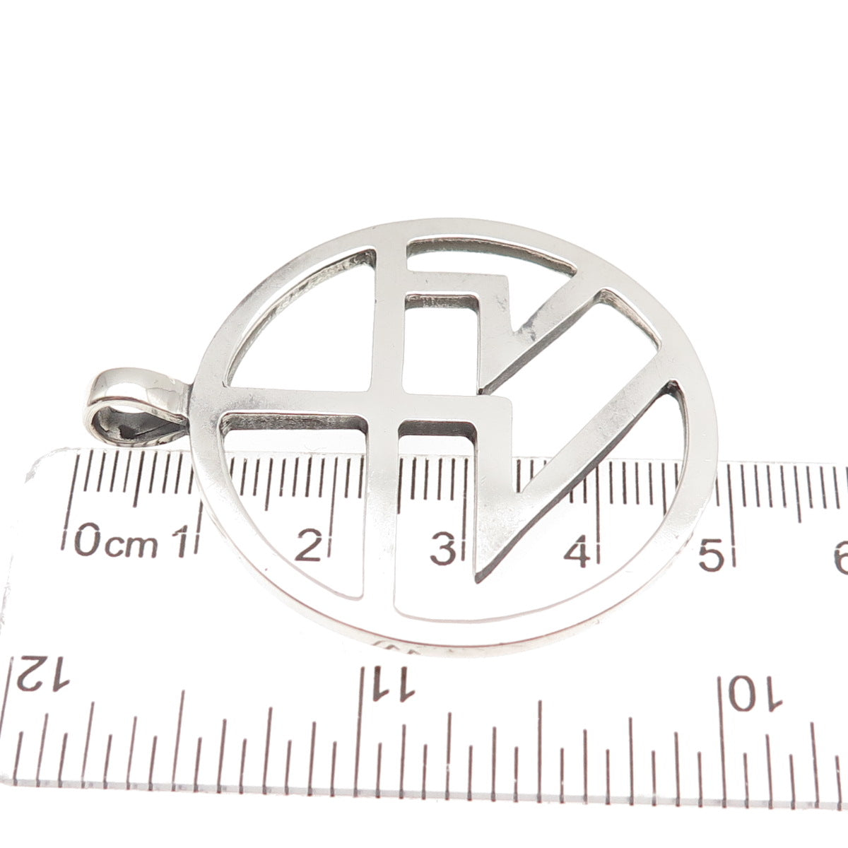 925 Sterling Silver Vintage RR Monogram Charm Pendant