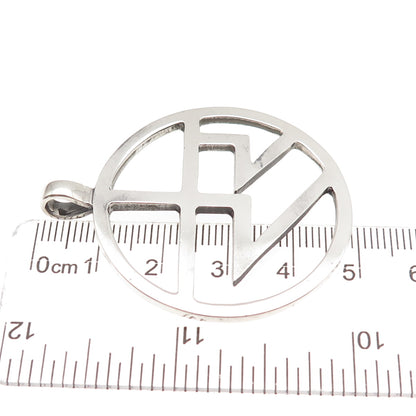 925 Sterling Silver Vintage RR Monogram Charm Pendant