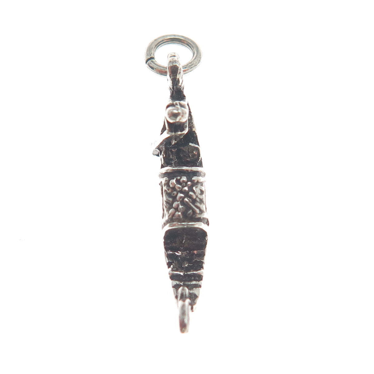 800 Silver Vintage Gondola Boat Minimalist Oxidized Charm Pendant