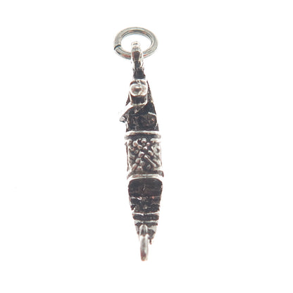 800 Silver Vintage Gondola Boat Minimalist Oxidized Charm Pendant