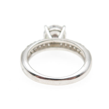 925 Sterling Silver Round-Cut C Z Engagement Ring Size 6