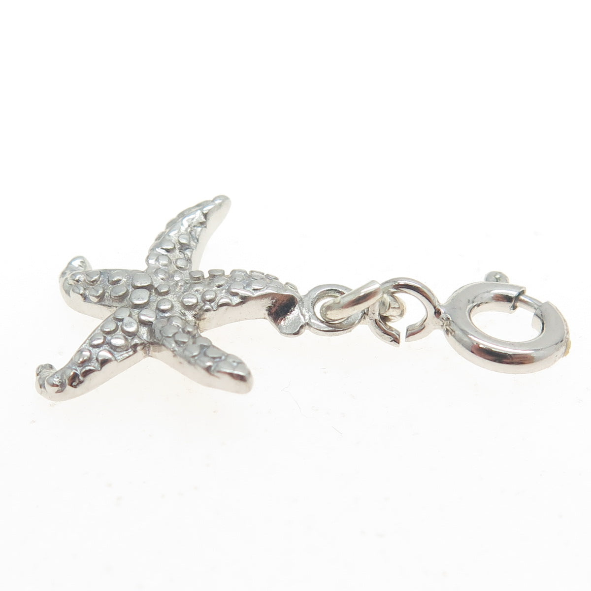 925 Sterling Silver Pave C Z Starfish Charm Pendant