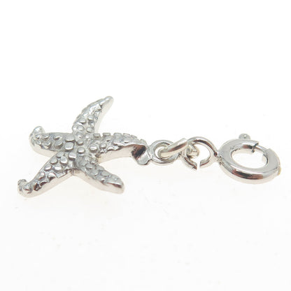 925 Sterling Silver Pave C Z Starfish Charm Pendant