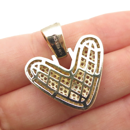 925 Sterling Silver Gold Plated Round-Cut C Z Letter V Initial Pendant