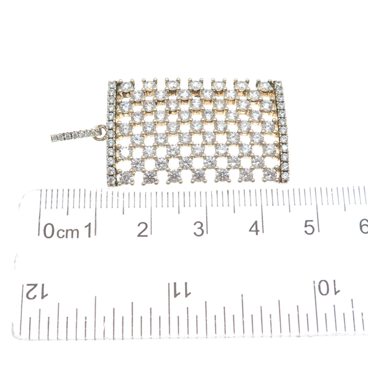 DESIGNS BY YAGI 925 Sterling Gold Plated Round-Cut Shaped C Z Sparkle Pendant