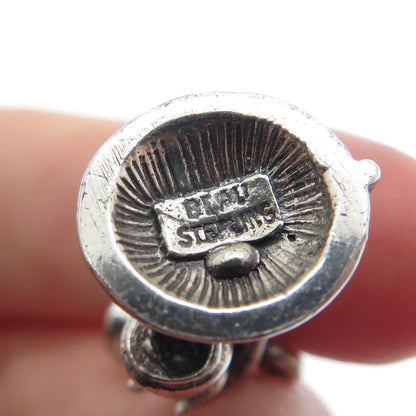 BEAU 925 Sterling Silver Vintage Retro Candlestick Phone 3D Charm Pendant