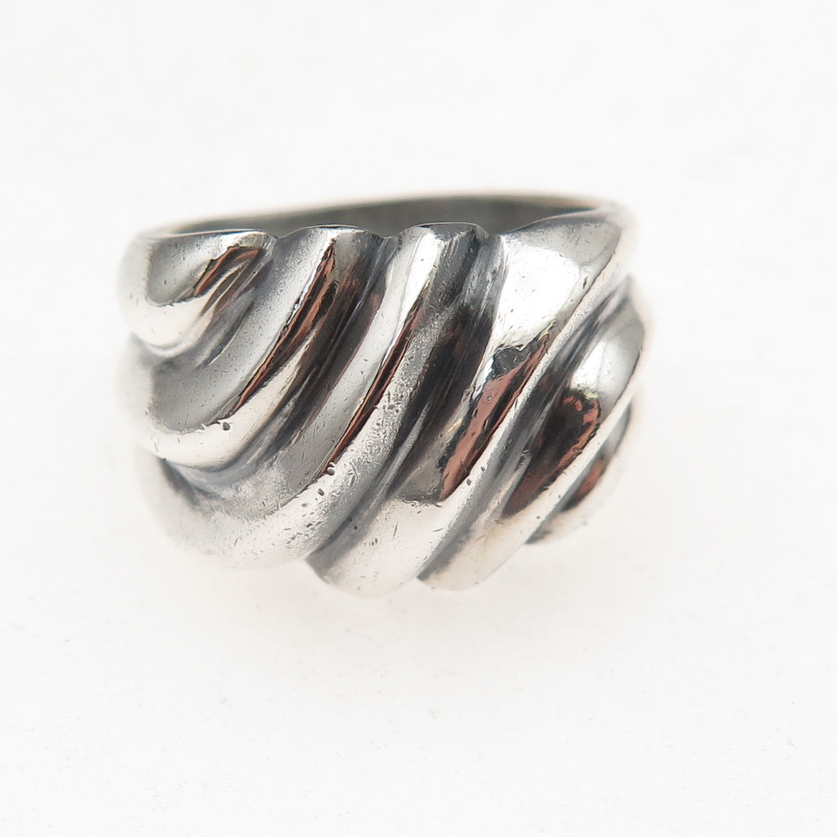 Charles Winston 925 Sterling Silver Vintage Modernist Oxidized Ring Size 6
