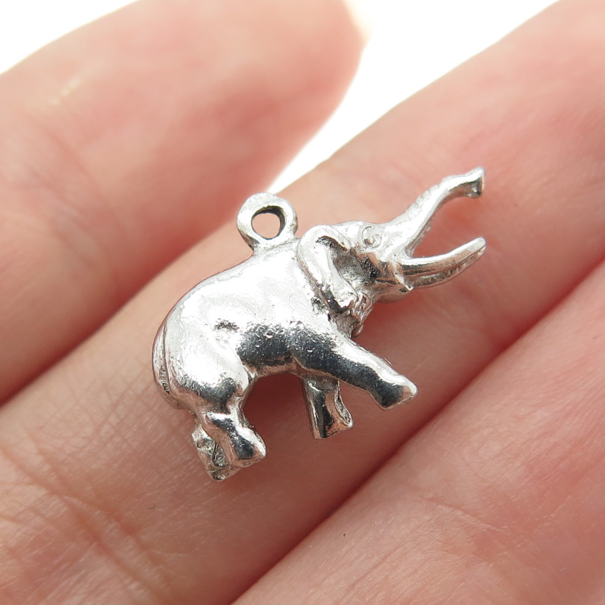 925 Sterling Silver Vintage Elephant Minimalist Charm Pendant