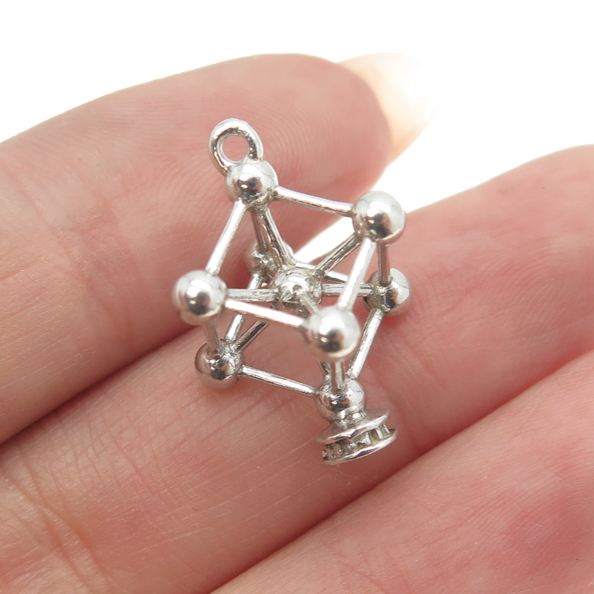 835 Silver Vintage Belgium Atomium Charm Pendant