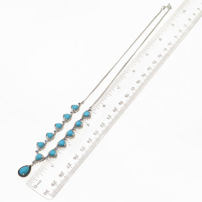 Chuck Clemency 925 Sterling Silver Real Turquoise Tanzanite Spinel Necklace 18"